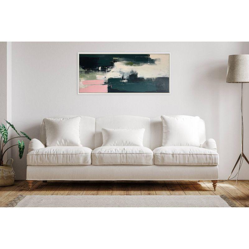 Kate & Laurel All Things Decor 18"x40" Sylvie Emerald Blush Framed Canvas by Amy Lighthall White