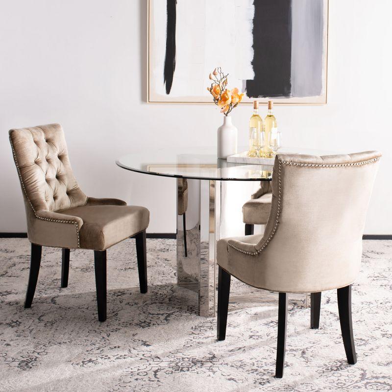 Abby 19" H Tufted Dining Chair With Nail Head Trim (Set of 2) - MCR4701 - Antique Sage - Safavieh Couture