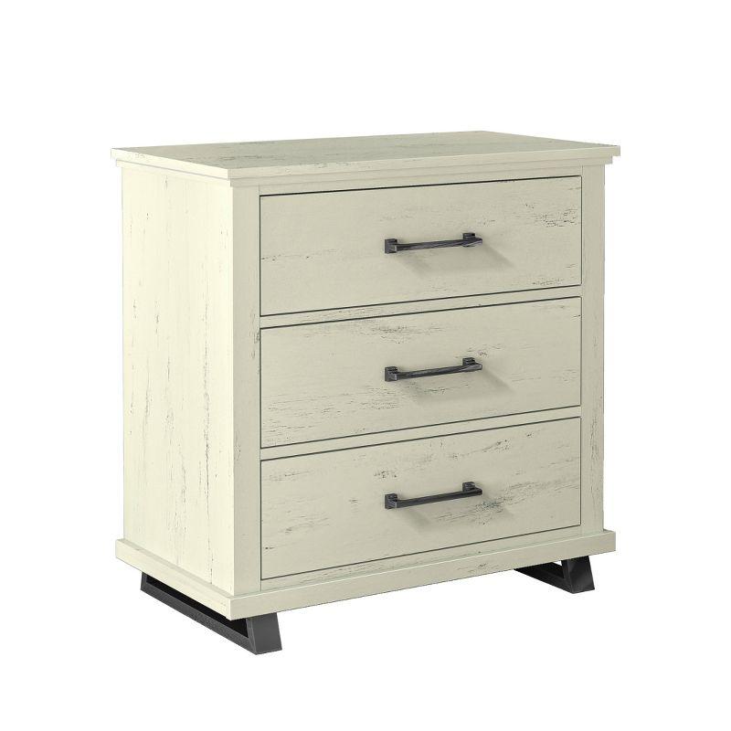 32'' Nightstand Saw Cut Off-White - Festivo