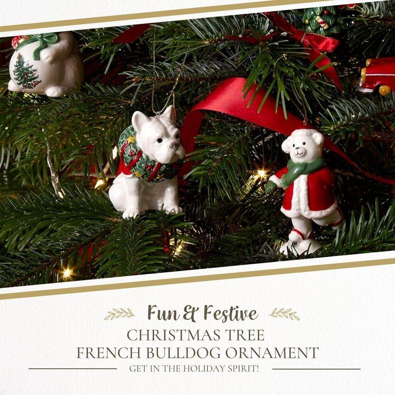 Spode Christmas Tree French Bulldog Ornament, Festive Tree Decoration, Beautiful Seasonal Accent & Classic Home Holiday Décor