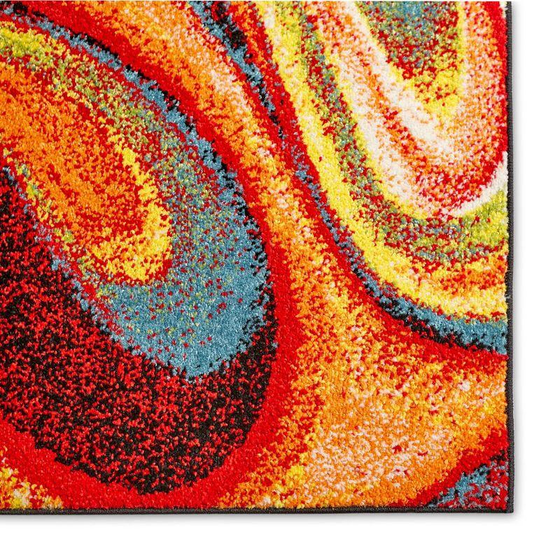 Home Dynamix Splash Adja Contemporary Abstract Swirl Area Rug, Red/Blue, 7'10"x10'2"