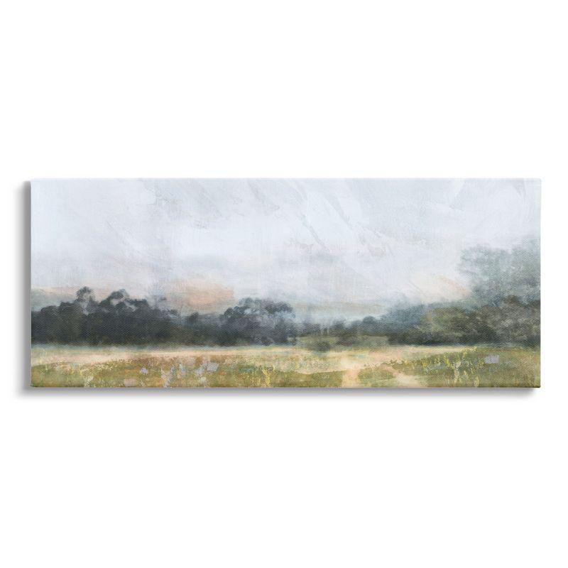 Au-729-Canvas " Rural Field Abstract Landscape " by Nina Blue Painting Print