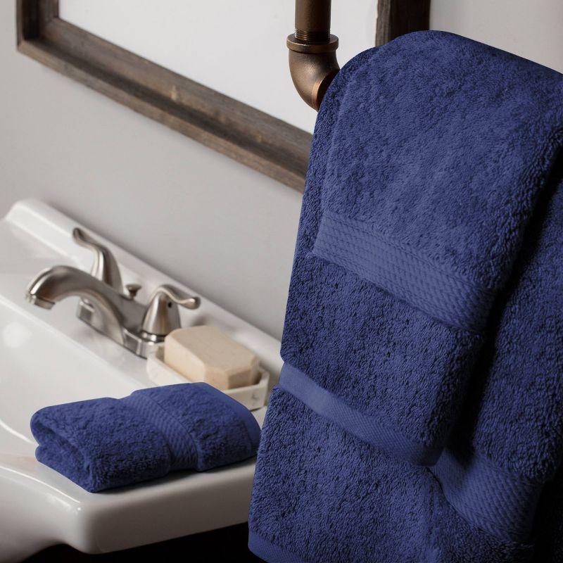 Luxury Cotton Heavyweight Ultra-Plush 3 Piece Towel Set, Navy Blue - Blue Nile Mills