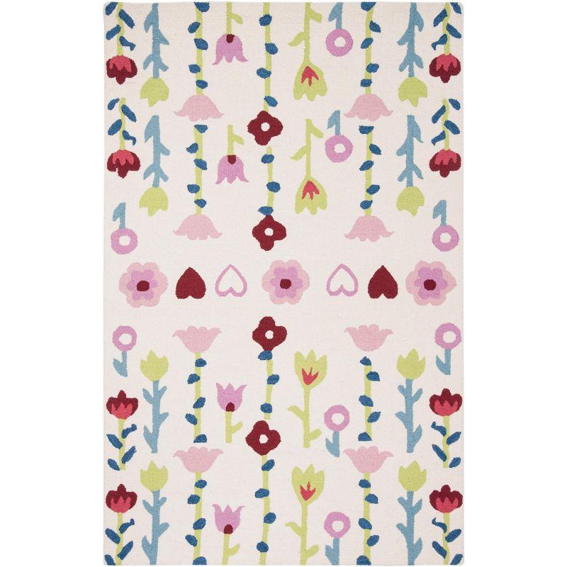 Safavieh Kids Floral SFK918 Hand Tufted Indoor Area Rug - Ivory/Pink - 5'x8' - Safavieh