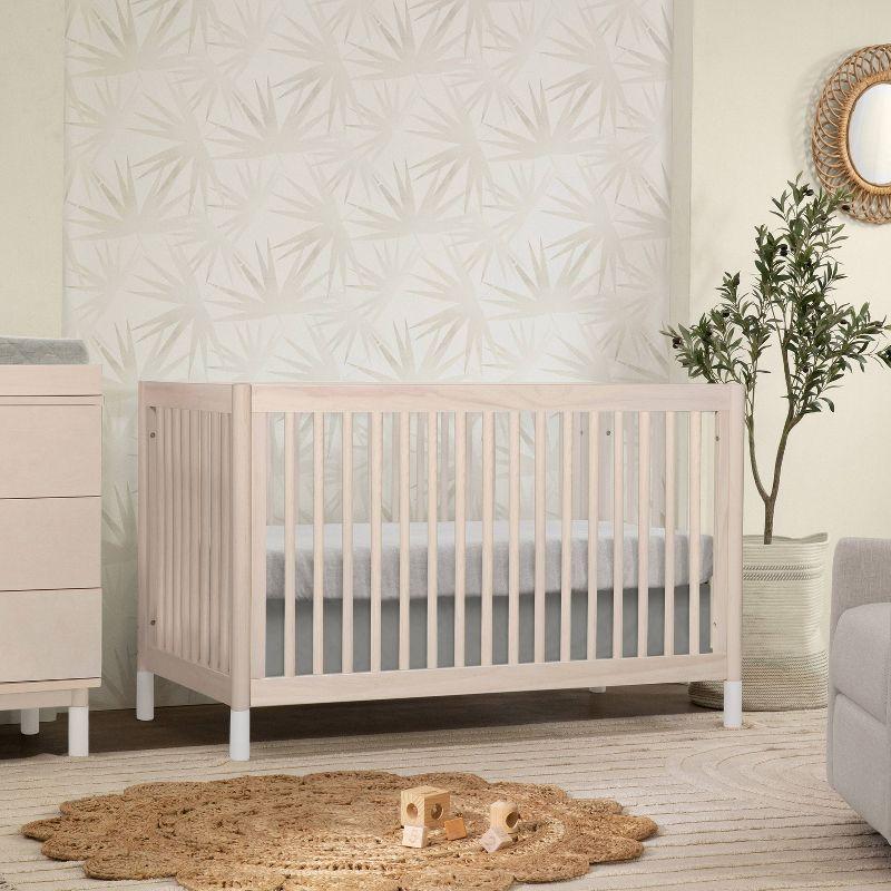 Washed Natural and White Pine 4-in-1 Convertible Toddler Crib