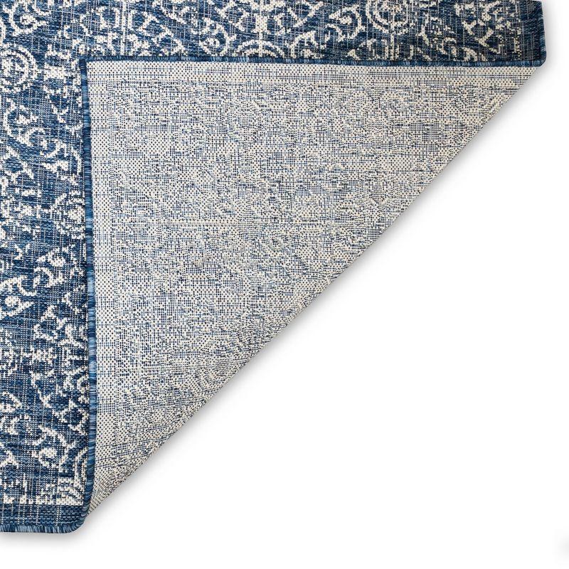 Liora Manne Carmel Antique Tile Indoor/Outdoor Rug Navy 7'10" x 9'10"