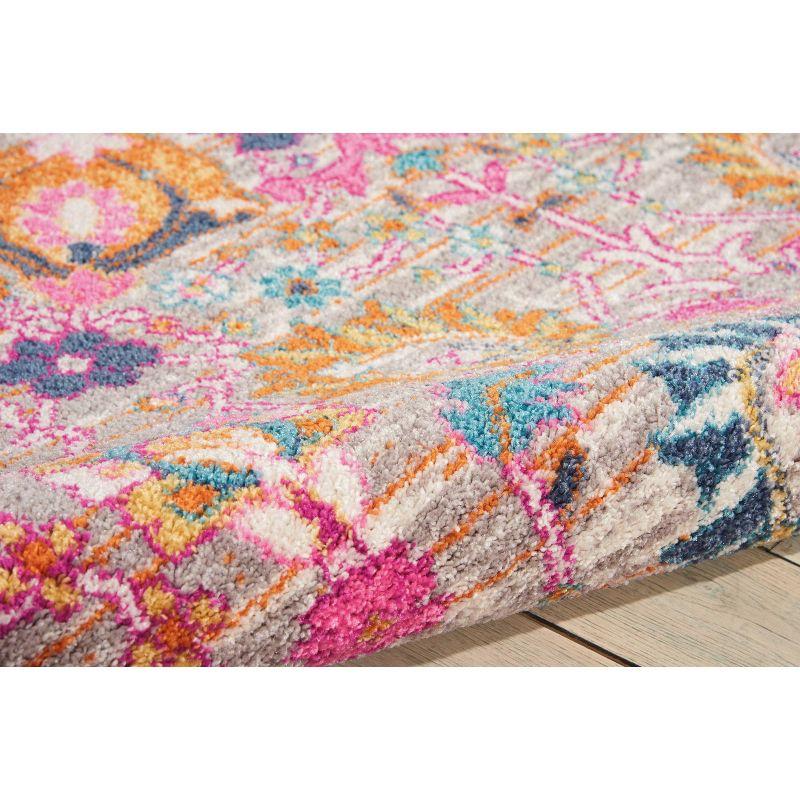 Silver Floral Bliss Reversible Synthetic Rug 6'7" x 9'6"