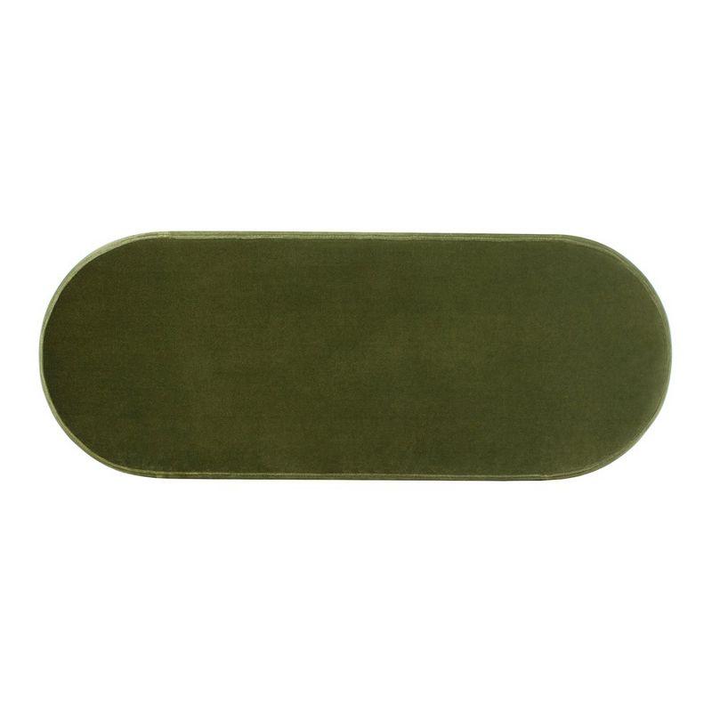 Ailisha 49" Oval Fully Upholstered Storage Bench, Moss Green