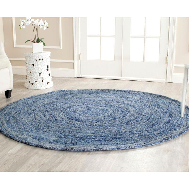 Hand-Tufted Multicolor Wool Round Rug, 6' Diameter