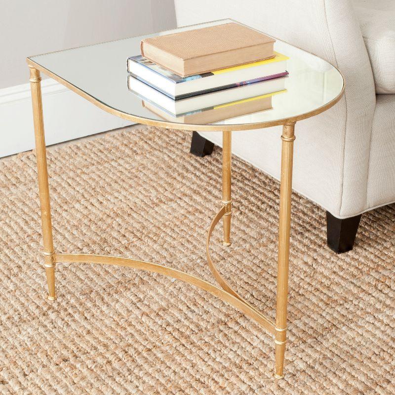 Nevin Mirror Top Gold Accent Table - Gold/Mirror - Safavieh.