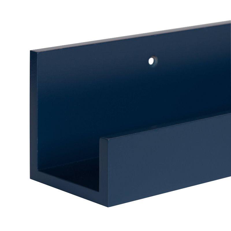 Kate & Laurel All Things Decor 2pc 24" Levie Wood Picture Ledge Wall Shelf Set Navy Blue: MDF Frame, No Assembly Required