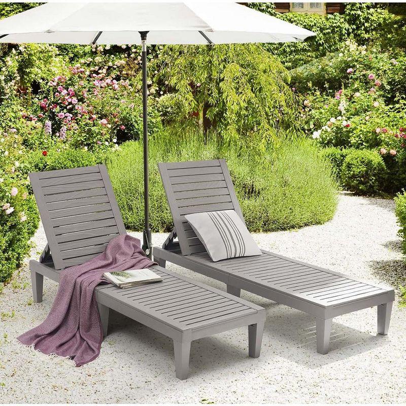 Nestl Nestl Waterproof, Lightweight, and Adjustable Outdoor Polyresin Chaise Lounge Chair Set (Set of 2)