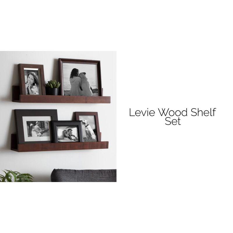 Kate & Laurel All Things Decor 2pc 24" Levie Wood Picture Ledge Wall Shelf Set Navy Blue: MDF Frame, No Assembly Required