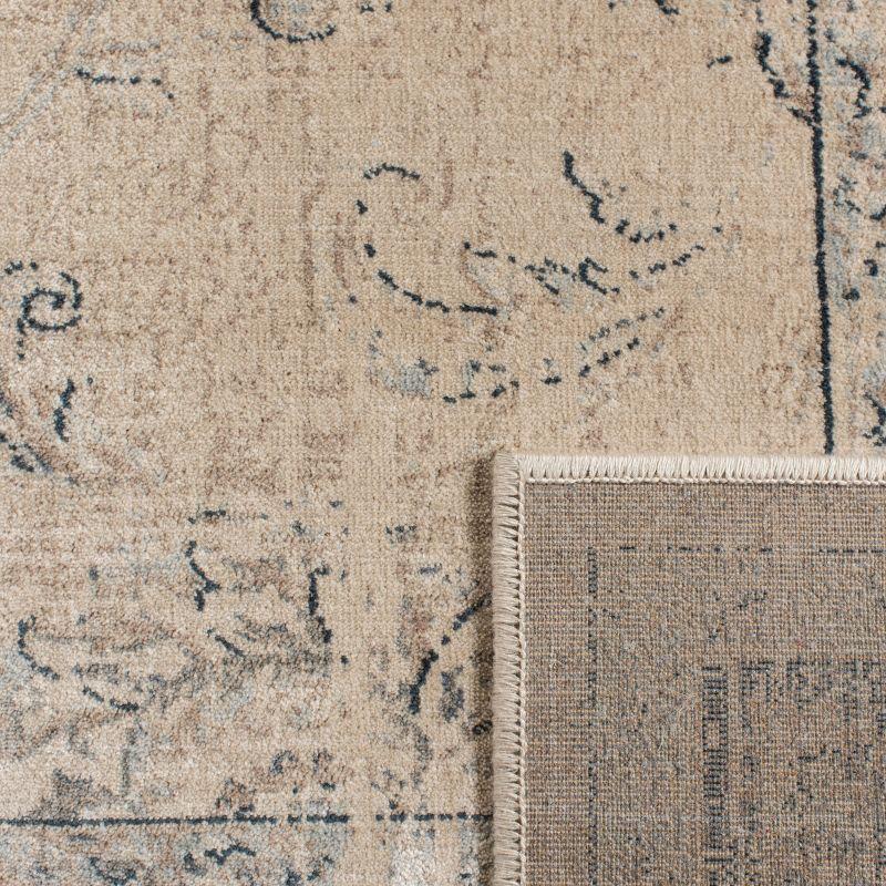 Vintage VTG117 Power Loomed Indoor Skid-Resistant Area Rug - Stone/Blue - 5'3"x7'6" - Safavieh