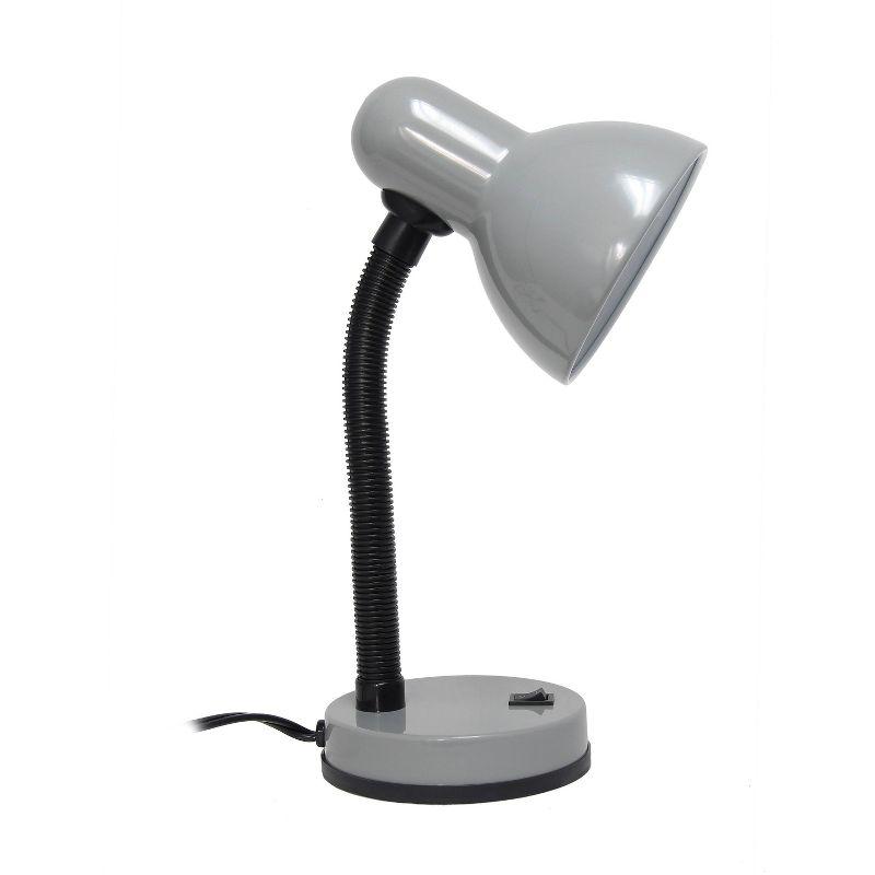 Basic Metal Desk Lamp with Flexible Hose Neck Silver - Simple Designs: ETL Listed, Adjustable, No Assembly Required