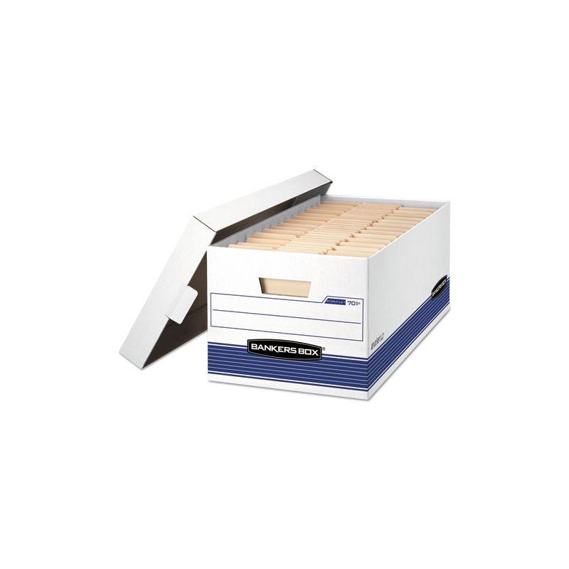 Bankers Box STOR/FILE Medium-Duty Storage Boxes, Letter Files, 12" x 25.38" x 10.25", White, 20/Carton