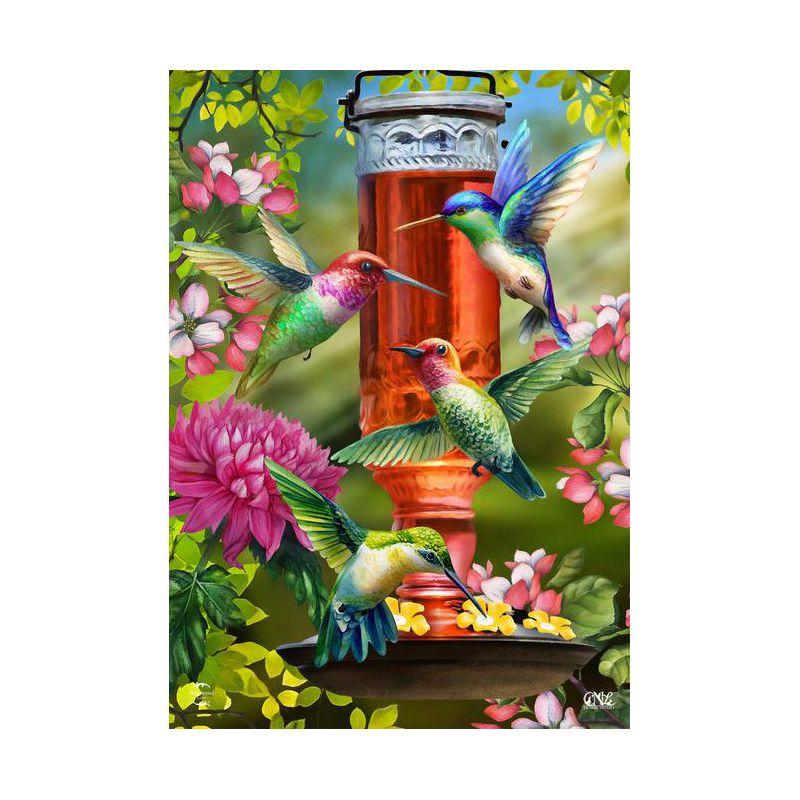 Hummingbird Feeder Spring House Flag Floral 28" x 40" Briarwood Lane
