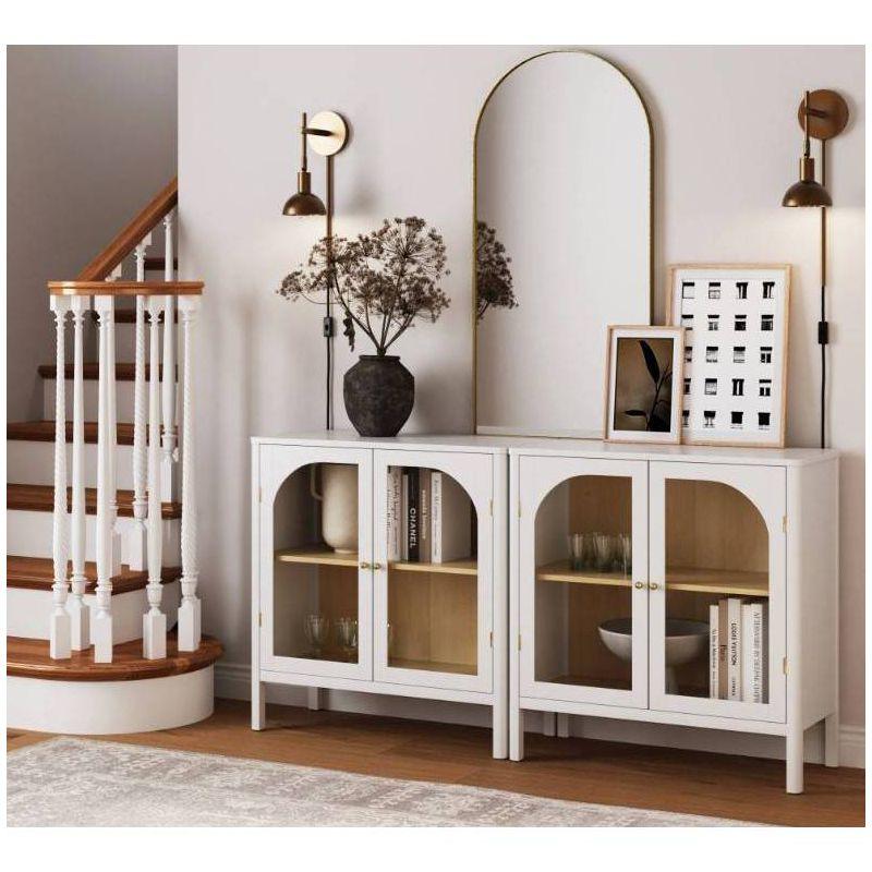 Nathan James Set of 2 Mason Console Cabinet with Doors White