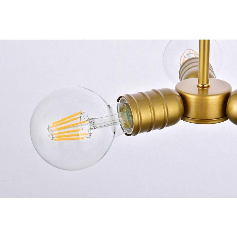 Elegant Lighting Reyes 3 lights brass pendant