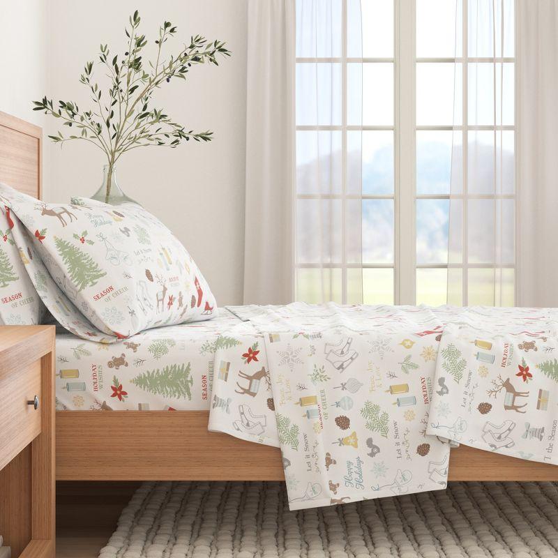 100% Turkish Cotton Holiday Printed Flannel Sheet Set