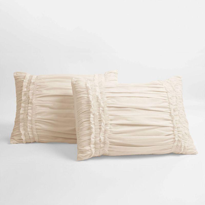 Ivory Queen Cotton Ruffled Comforter Set