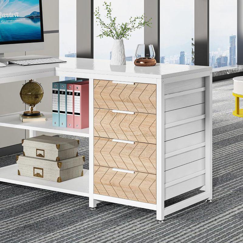 Tribesigns 59" L-Shaped Computer Desk, Reversible Corner Office Desk for Home Office, White