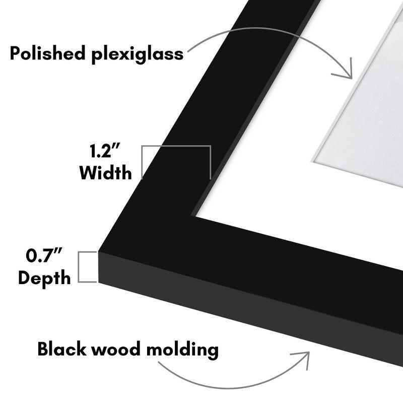 Americanflat Poster Frame - Wooden Picture Frame with Mat and Plexiglass Cover