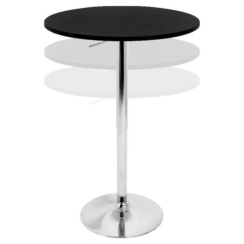 27.5" Elia Adjustable Pub, Bar and Counter Height Table: Chrome Pedestal Base, MDF Top, Kitchen-Friendly Table - LumiSource