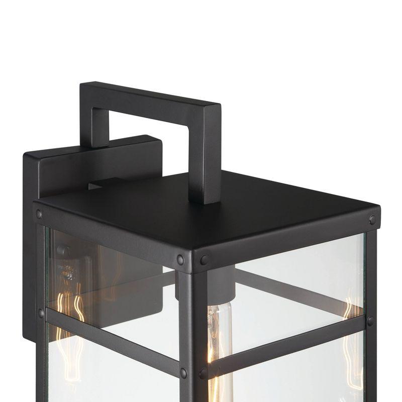 Robert Stevenson Lighting Blake Modern Metal and Clear Glass Paneled Wall Mounted Outdoor Light Black: ETL Listed, 1-Light Sconce, No Switch