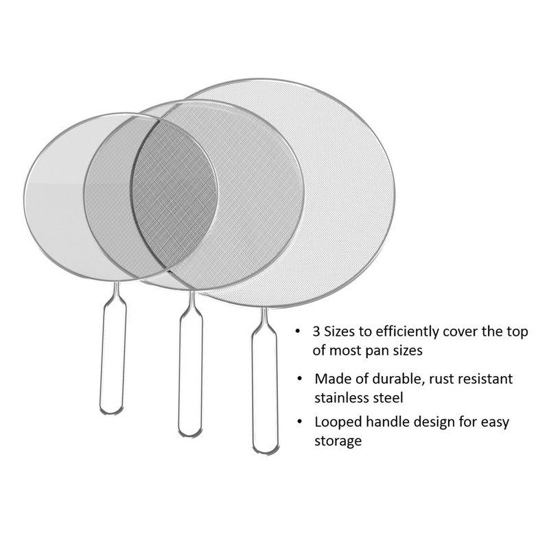 Hastings Home Stainless Steel Splatter Screen Guards – 3 Pieces