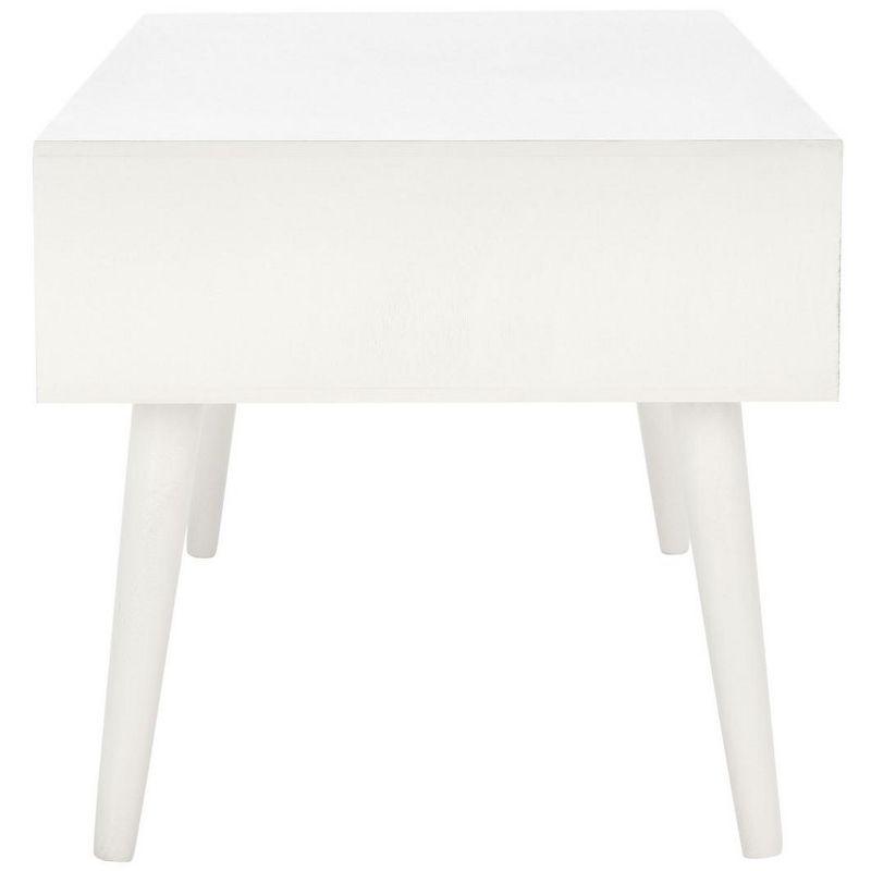 Mozart Mid-Century Coffee Table - Distressed White - Safavieh