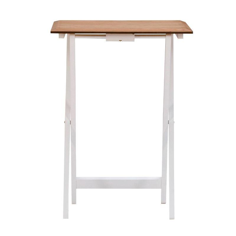 Marlowe Natural and White Folding Tray Table Set