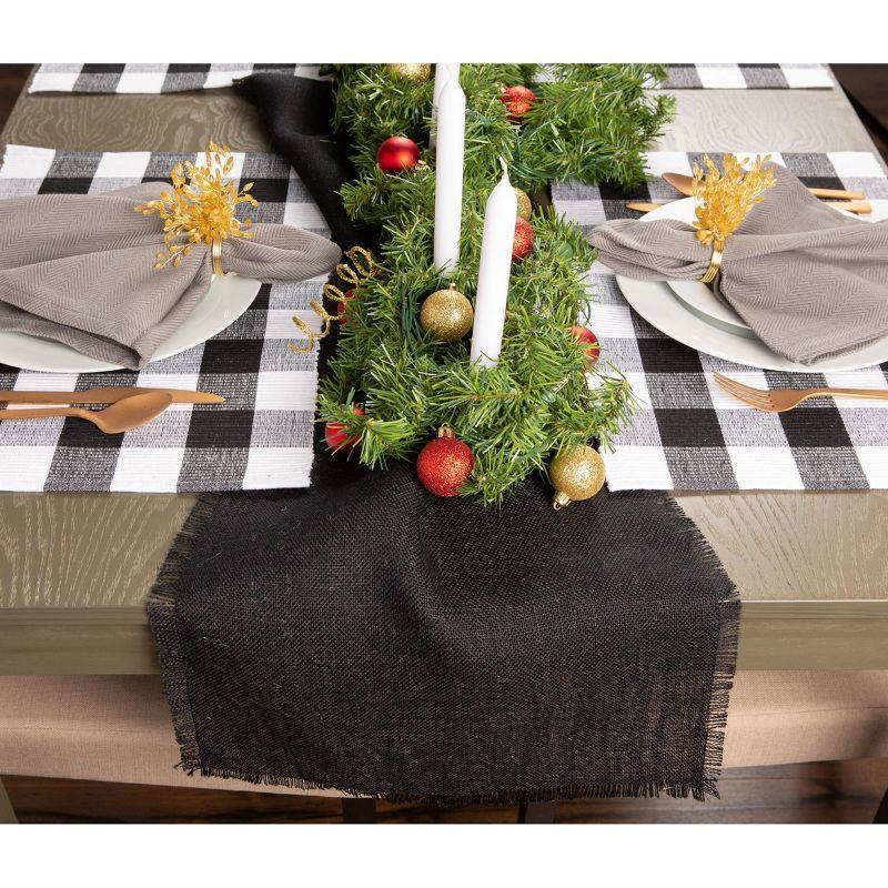 Design Imports Black Jute Table Runner 15X74