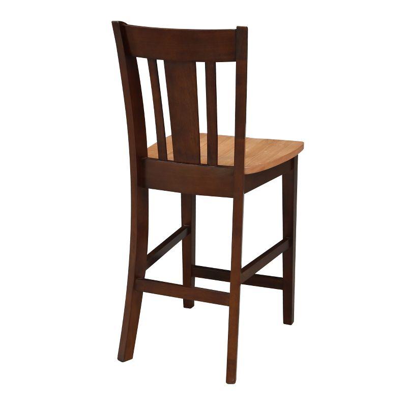 Contemporary Espresso Solid Wood 24" Counter Stool