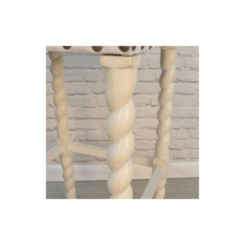 Carolina Living Remick 24" Counter Stool - Vintage White - Linen Upholstery