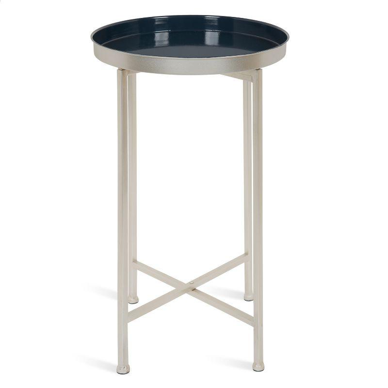 Kate and Laurel Celia Round Metal Foldable Tray Accent Table