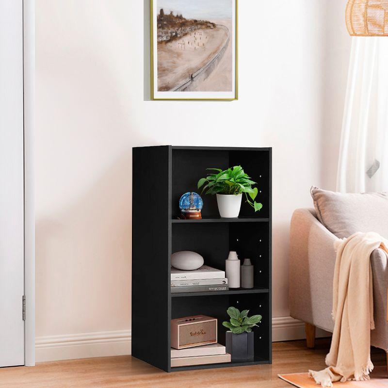 Costway 3 Open Shelf Bookcase Modern Multi-functional Storage Display Cabinet Black