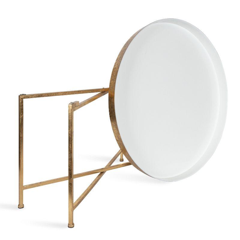 Kate and Laurel Celia Round Metal Coffee Table, 28.25x28.25x19, White and Gold