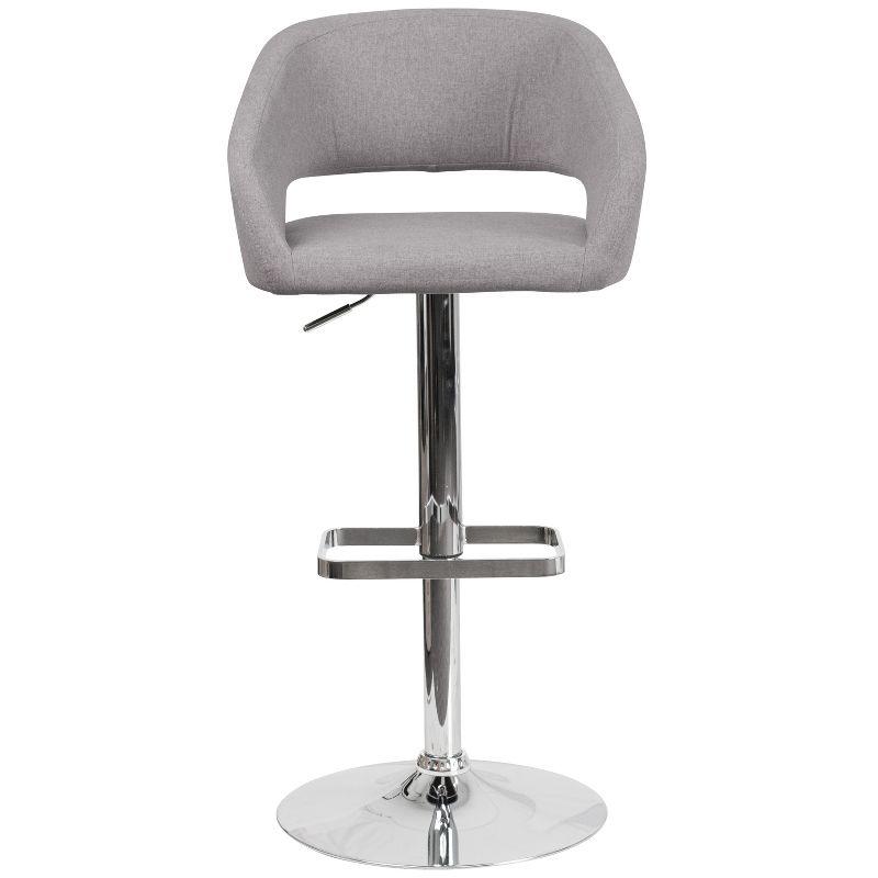 Merrick Lane Modern Bar Stool Rounded Mid-Back Stool With Height Adjustable Swivel Seat