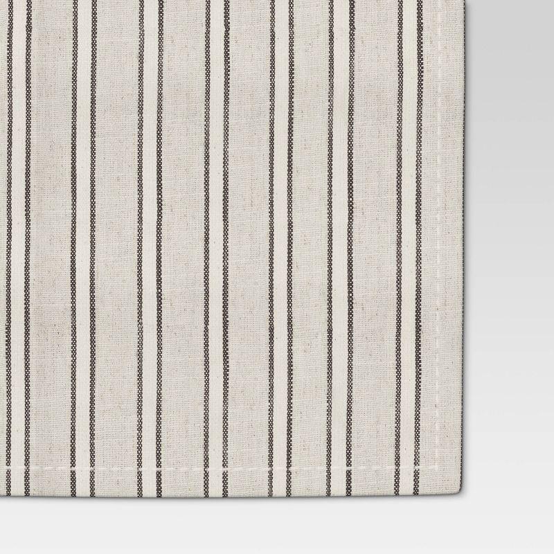 108" x 14" Cotton Striped Table Runner Natural - Threshold™: Traditional Summer Tablecloth, OEKO-TEX Certified