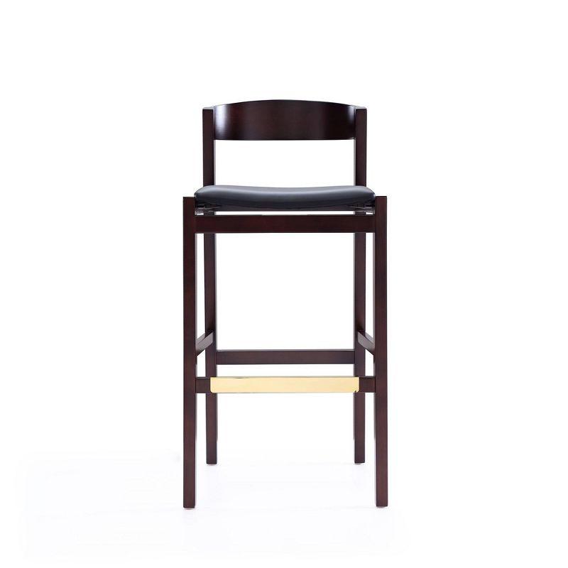 Set of 2 Klismos Upholstered Beech Wood Barstools Black - Manhattan Comfort: Danish Modern Design, Foam Padded, No Assembly Required