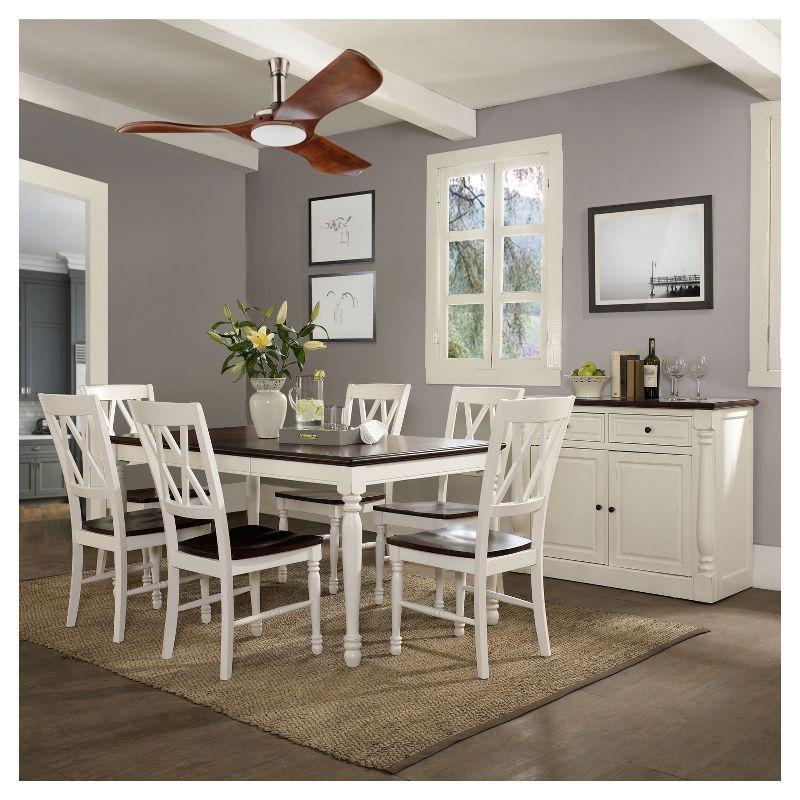 Shelby 7pc Extendable Dining Set White - Crosley: Traditional Farmhouse Style, Rubberwood & MDF Construction