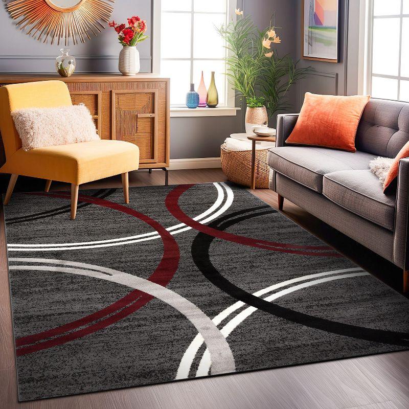 World Rug Gallery Contemporary Abstract Circles Design Area Rug