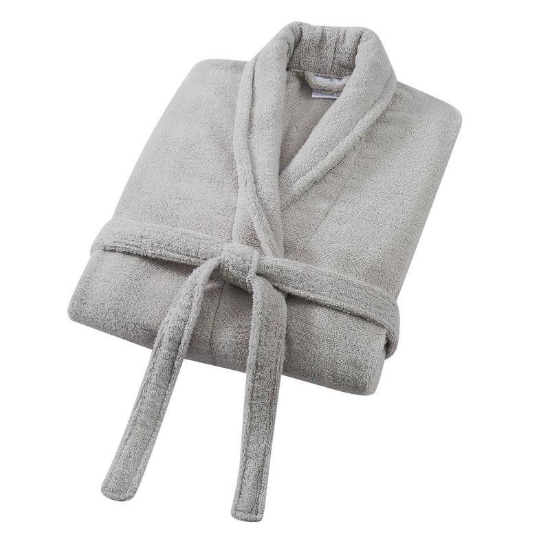 Cotton Terry Cloth Mid-Calf Bathrobe with Pockets