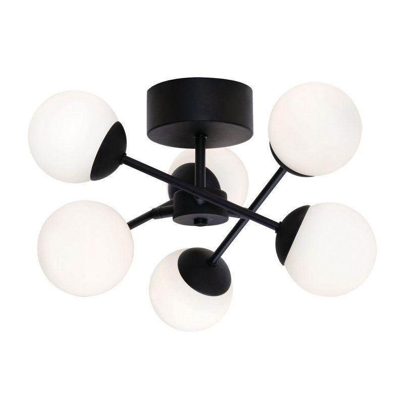 Pearl 16'' Black Glass LED Semi-Flush Mount Light