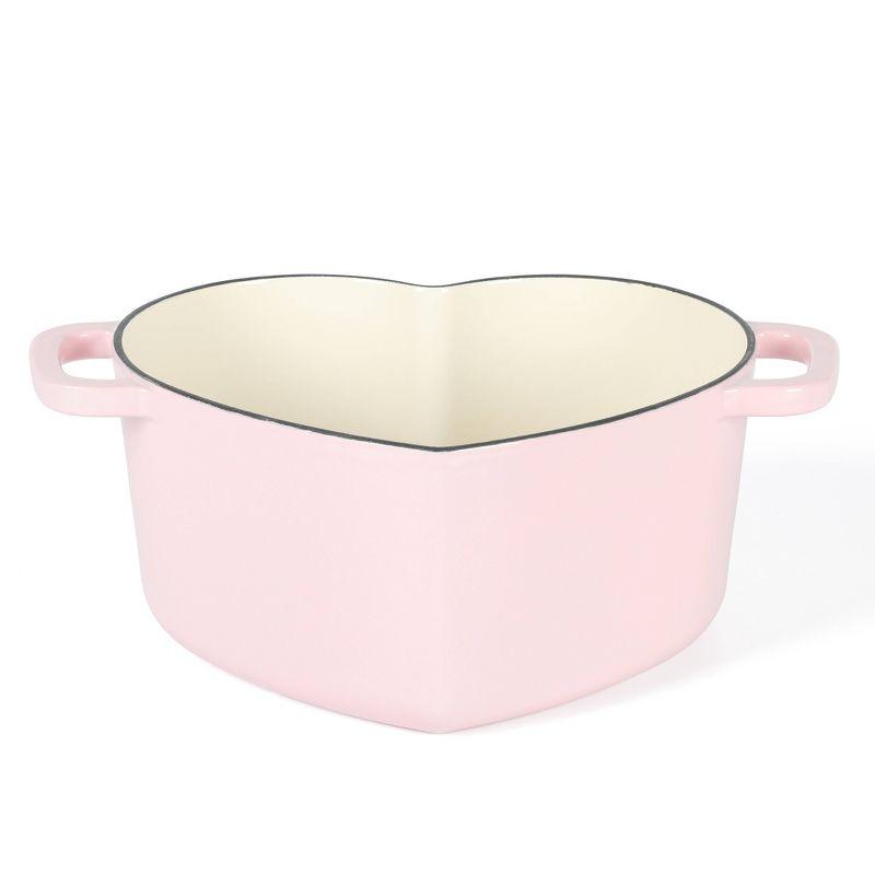 Martha Stewart Martha Stewart Heart Shape 2 QT Enamel Cast Iron Dutch Oven - Pink