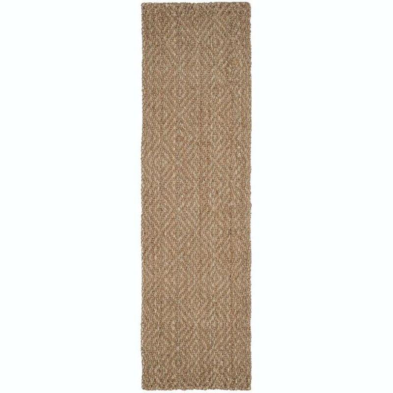 Emory Hand-Knotted Geometric Beige Jute Runner Rug, 2'3" x 6'