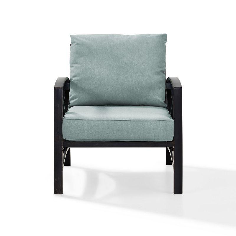 Kaplan Outdoor Arm Chair Mist - Crosley: Steel Frame, Weather-Resistant Patio Furniture with Cushions