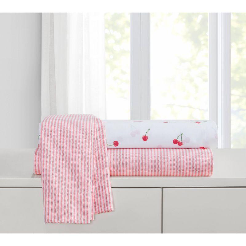 Poppy & Fritz Oxford Stripe 100% Cotton Percale- 3 Piece- Sheet Set  White- Twin Xl