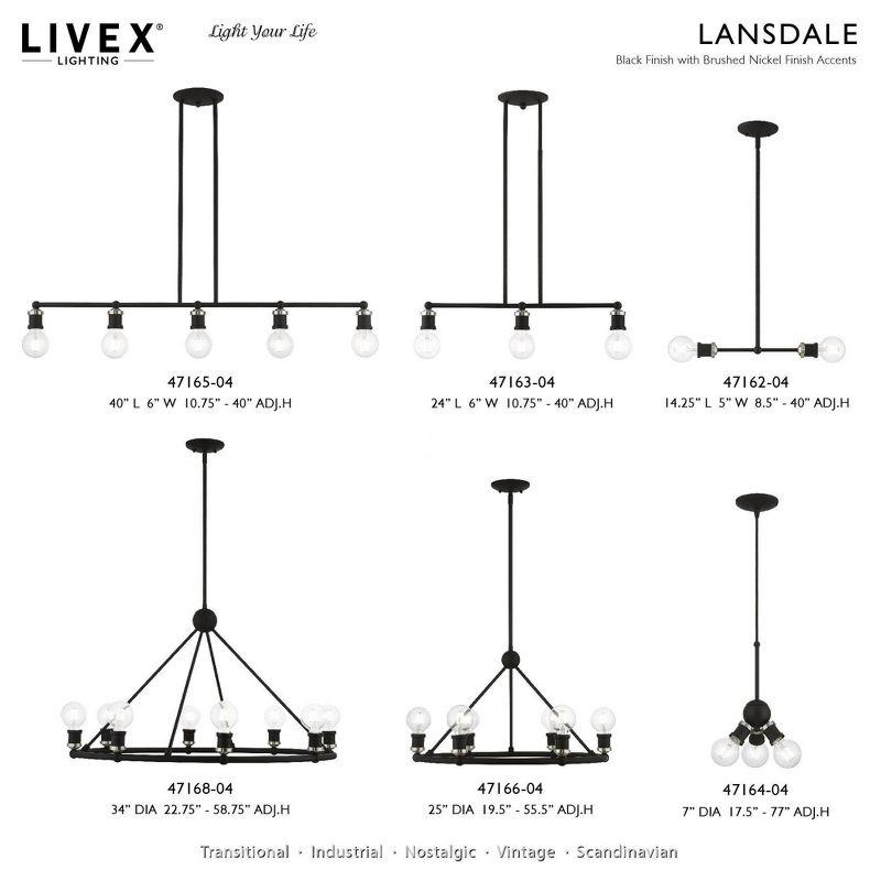 Livex Lighting Lansdale 6 - Light Chandelier in  Black/Brushed Nickel